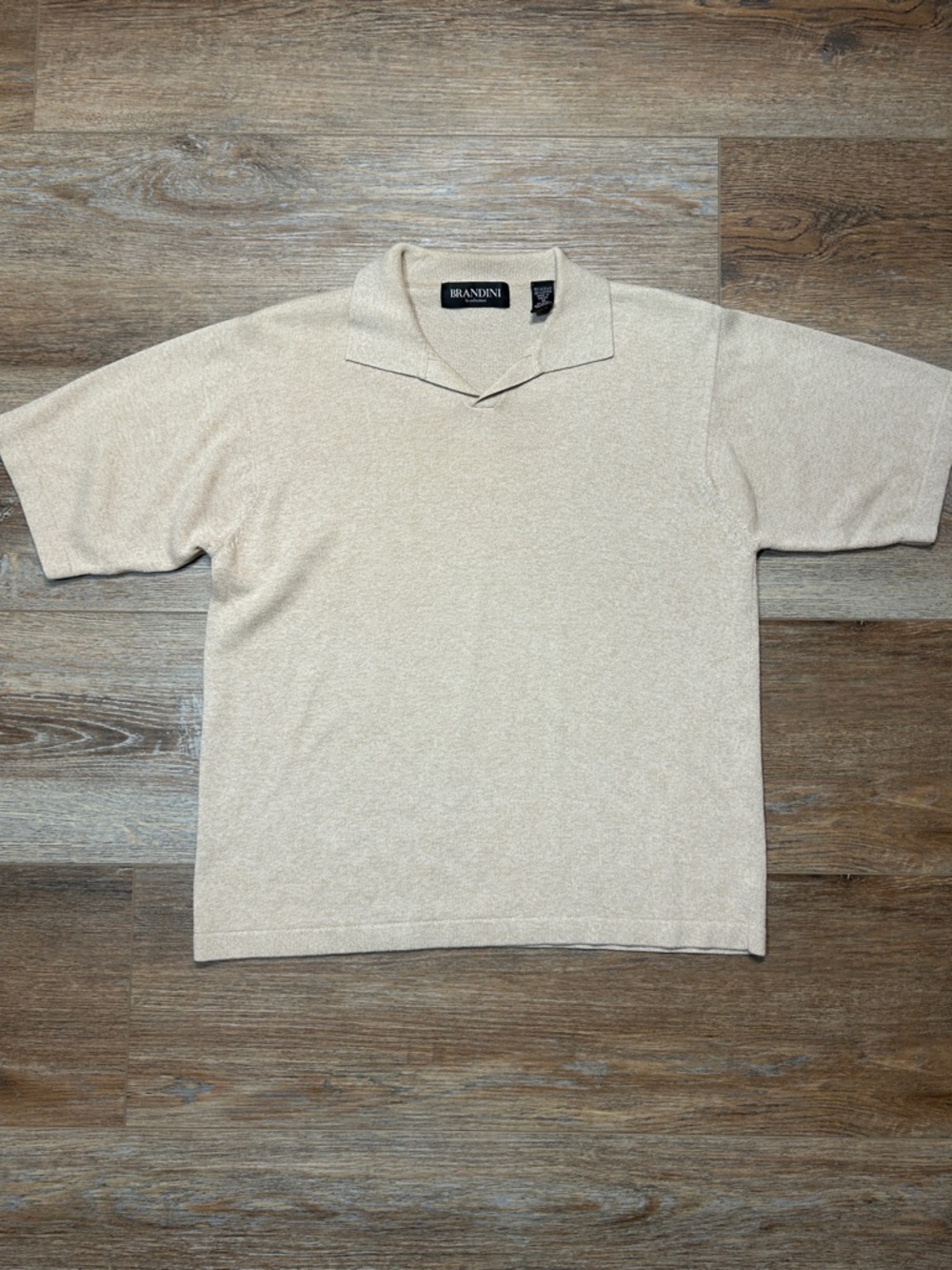 Brandini Men's Beige Short-Sleeve Polo sweater size M